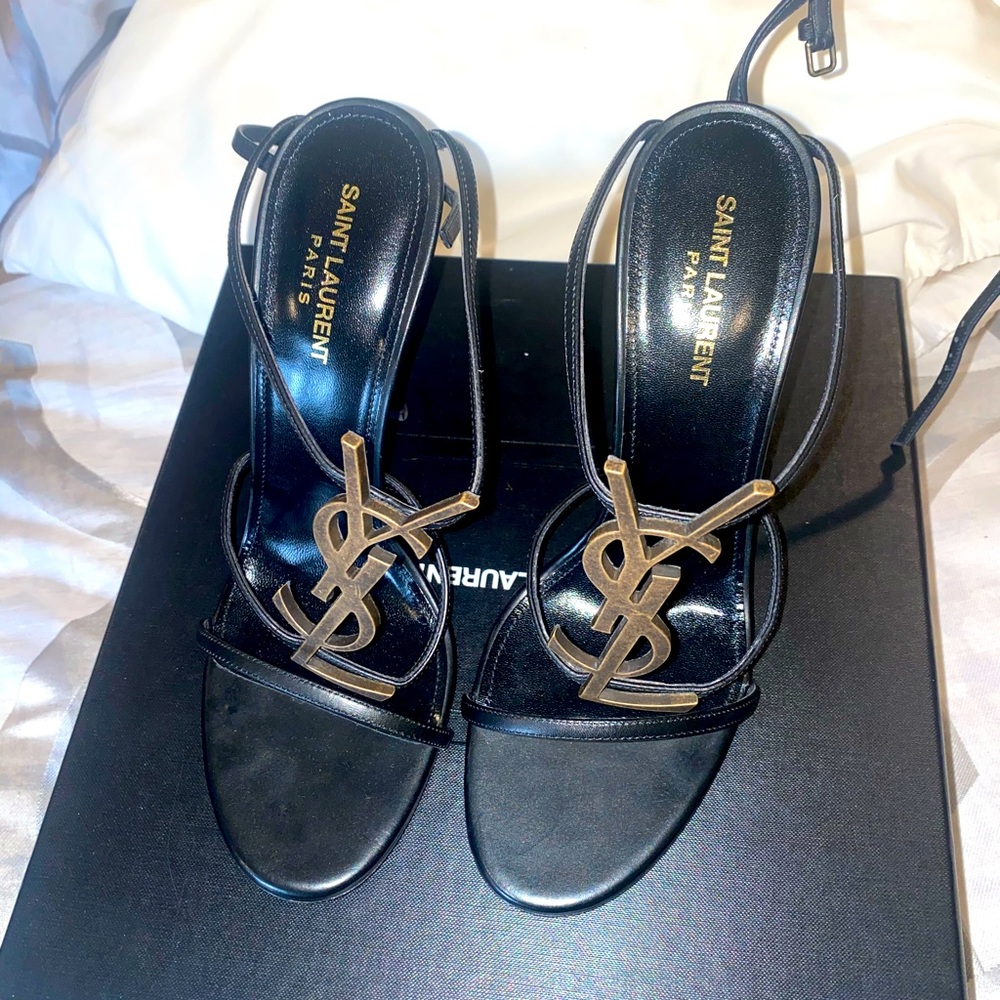 Black YSL “Cassandra” Sandal